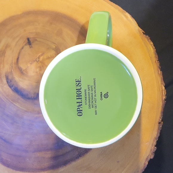 OPALHOUSE XL stoneware tea coffee mug letter G Monogram green gold - Picture 5 of 8